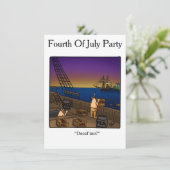 Funny Amerikanische Unabhängigkeitstag Party Einla Einladung (Stehend Vorderseite)