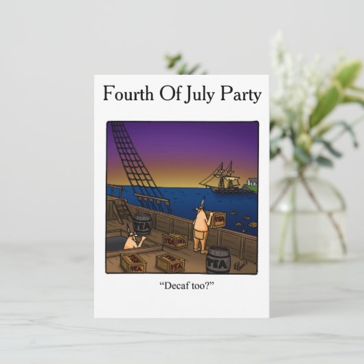 Funny Amerikanische Unabhängigkeitstag Party Einla Einladung (Stehend Vorderseite)