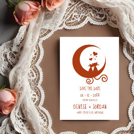 Funny Amorous Romantic Cats Couple Wedding  Gummistempel