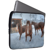 Funny Amour Stallion und Reluctant Mare Horses Laptopschutzhülle (Vorne Rechts)