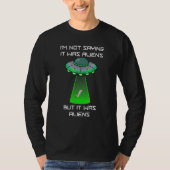 Funny Amputee Leg Foot Amputation UFO Alien Abduct T-Shirt (Vorderseite)