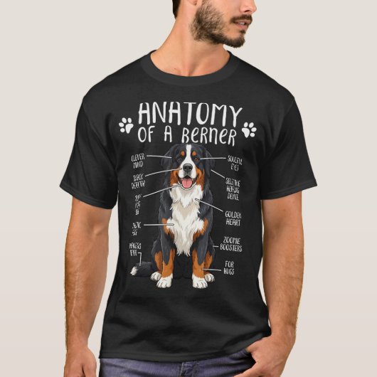 Funny Anatomy Bernese Mountain Dog Cute Berner Lov T-Shirt (Vorderseite)