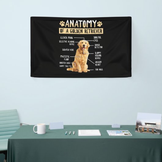 Funny Anatomy Golden Retriever Dog Lover Geschenk Banner (Messeveranstaltung)
