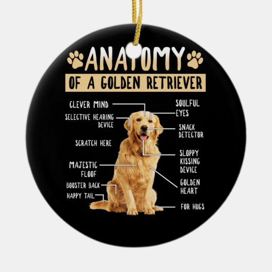 Funny Anatomy Golden Retriever Dog Lover Geschenk Keramik Ornament (Vorne)