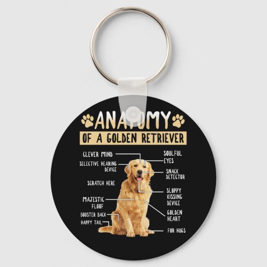 Funny Anatomy Golden Retriever Dog Lover Geschenk Schlüsselanhänger (Vorderseite)