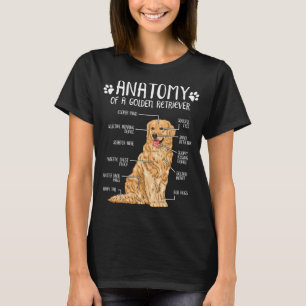 Funny Anatomy Golden Retriever Dog Lover T-Shirt