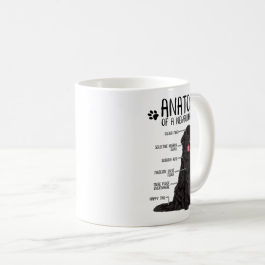 Funny Anatomy Newfoundland Dog Cute Newfie Lover Kaffeetasse (VorderseiteRechts)