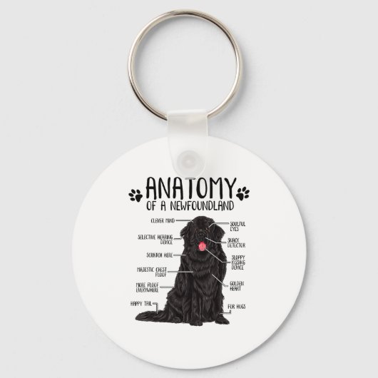 Funny Anatomy Newfoundland Dog Cute Newfie Lover Schlüsselanhänger (Vorderseite)