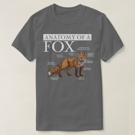 Funny Anatomy of a Fo, Niedlich Funny Animal Lover T-Shirt (Design vorne)