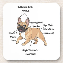 Funny Anatomy of a French Bulldog Illustration Getränkeuntersetzer