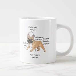 Funny Anatomy of a French Bulldog Illustration Jumbo-Tasse