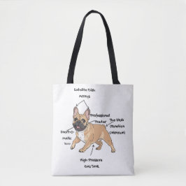Funny Anatomy of a French Bulldog Illustration Tasche