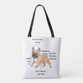 Funny Anatomy of a French Bulldog Illustration Tasche (Rückseite)