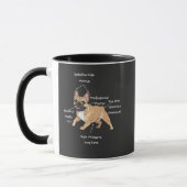 Funny Anatomy of a French Bulldog Illustration Tasse (Links)