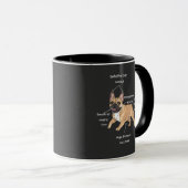 Funny Anatomy of a French Bulldog Illustration Tasse (VorderseiteRechts)