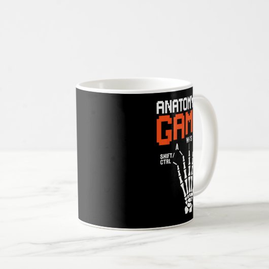 Funny Anatomy Of A Gamer Skeleton Hand Gaming Kaffeetasse (VorderseiteRechts)