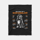 Funny Anatomy of a Newfundland Hunde Fleecedecke (Vorderseite)