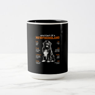 Funny Anatomy of a Newfundland Hunde Zweifarbige Tasse