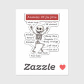 Funny Anatomy of Jiu Jitsu Submissions Technique Aufkleber (Blatt)