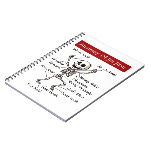 Funny Anatomy of Jiu Jitsu Submissions Technique Notizblock (Linke Seite)