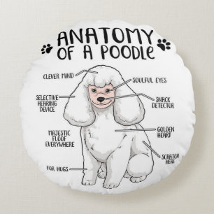 Funny Anatomy Poodle Dog Standard Poodle Lover Rundes Kissen
