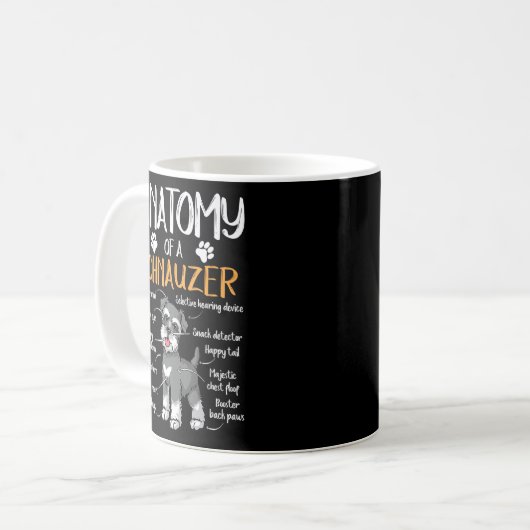 Funny Anatomy Schnauzer Dog Kaffeetasse (Vorderseite Links)