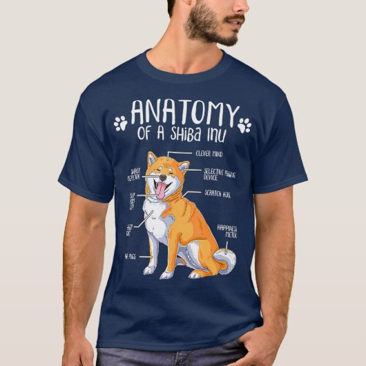 Funny Anatomy Shiba Inu Dog Lover T-Shirt (Vorderseite)