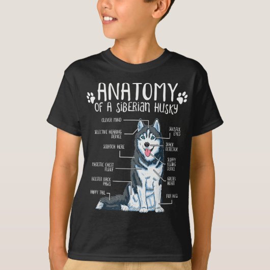 Funny Anatomy Siberian Husky Dog Lover T-Shirt (Vorderseite)
