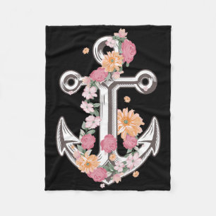 Funny Anchor Design for Women Girls Anker Ship Lov Fleecedecke