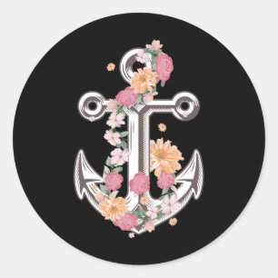 Funny Anchor Design for Women Girls Anker Ship Lov Runder Aufkleber