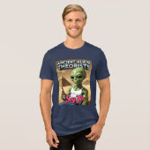 Funny Ancient Alien Beer Pyramid Tri-Blend Shirt (Vorderseite voll)
