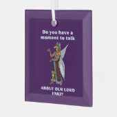 Funny Ancient UFO Annunaki Alien Ornament Aus Glas (Vorderseite links)