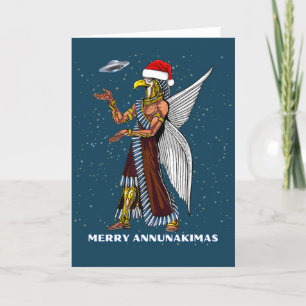 Funny Ancient UFO Annunaki Alien Weihnachten Karte