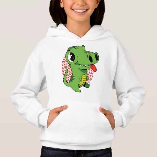 Funny And Cute Baby Dinosaur Hoodie (Vorderseite)