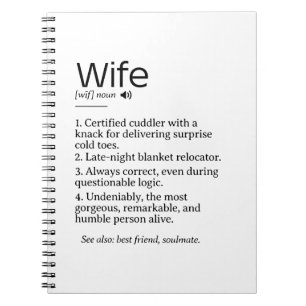 Funny and Heartfelt Ehefrau Definition Notizblock