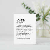 Funny and Heartfelt Ehefrau Definition Postkarte (Stehend Vorderseite)