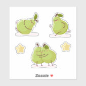 Funny and loving children's pears set aufkleber (Blatt)