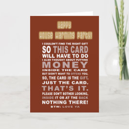 Funny and Sarcastic Housewärming Card Dankeskarte