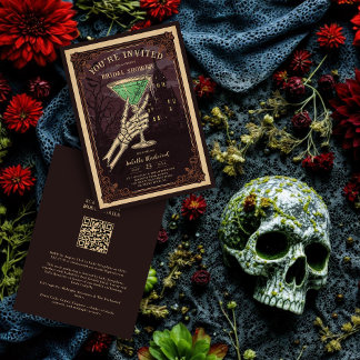 Funny and Sophisticated Halloween Gothic Cocktail  Einladung