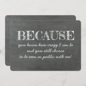 Funny and Sweet Bridesmaid Card Einladung (Vorne/Hinten)