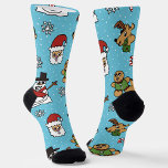 Funny and Ugggues Christmas Socks Socken<br><div class="desc">Wenn Sie die perfekte Weihnachtssocken für ein Geschenk oder Ihre nächste Feier brauchen. In diesen Weihnachtssocken sieht der Weihnachtsmann aufgeregt auf einen nervösen Lebkuchenmann mit einem magischen Schneemann, glänzenden Rentieren und albernen Elfen. Diese Liste ist für ein unisex Paar Socken. Einheitsgröße Die passende Kaffeetasse, das Packpapier und andere Accessoires sind...</div>