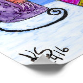 Funny and Whimsical Cats Fishing Poster (Ecke)