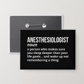 Funny Anesthesiologin Definition Button (Vorderseite/Rückseite)