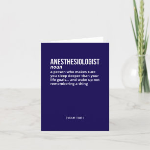 Funny Anesthesiologin Definition Card Dankeskarte