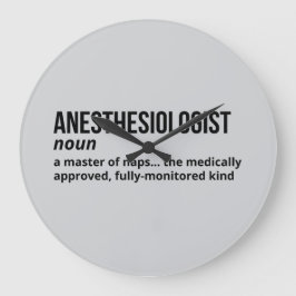Funny Anesthesiologin Definition Clock-Geschenk Große Wanduhr