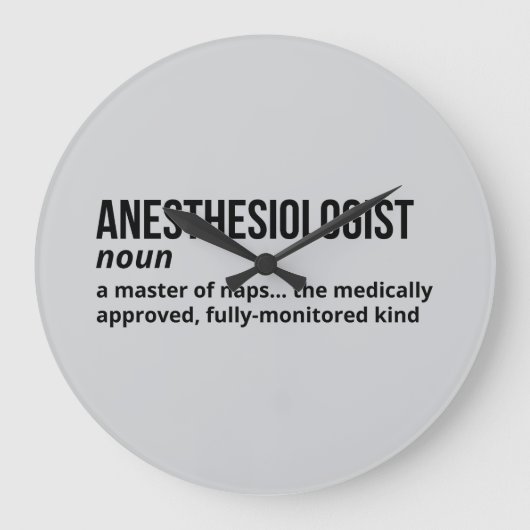 Funny Anesthesiologin Definition Clock-Geschenk Große Wanduhr (Vorderseite)