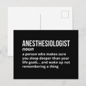 Funny Anesthesiologin Definition Postkarte (Vorne/Hinten)