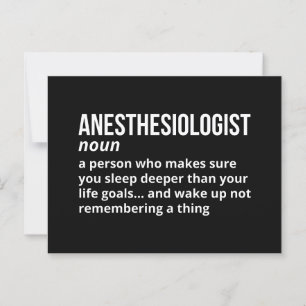Funny Anesthesiologin Definition Postkarte