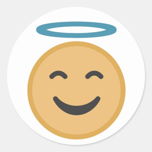 Funny Angel Emoji Cartoon Runder Aufkleber (Vorderseite)