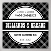 Funny angepasste Zuhause Games Room Pub Sign Poster (Vorne)